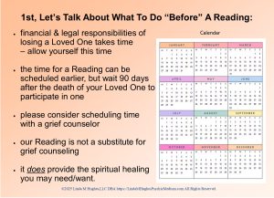 Linda M Hughes, psychic medium explains why she wants you to wait at least 90 days after the loss of a loved one before you request a medium reading